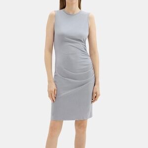 THEORY Sleeveless Dress in Stretch Cotton-Modal P Stork Color 44% Cotton/Modal